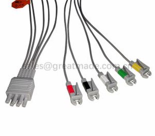 Сумісний Colin BP88, BP306 ECG Leadwire Set-Group, 5-LD, Grabber, IEC, 40in & 6PIN