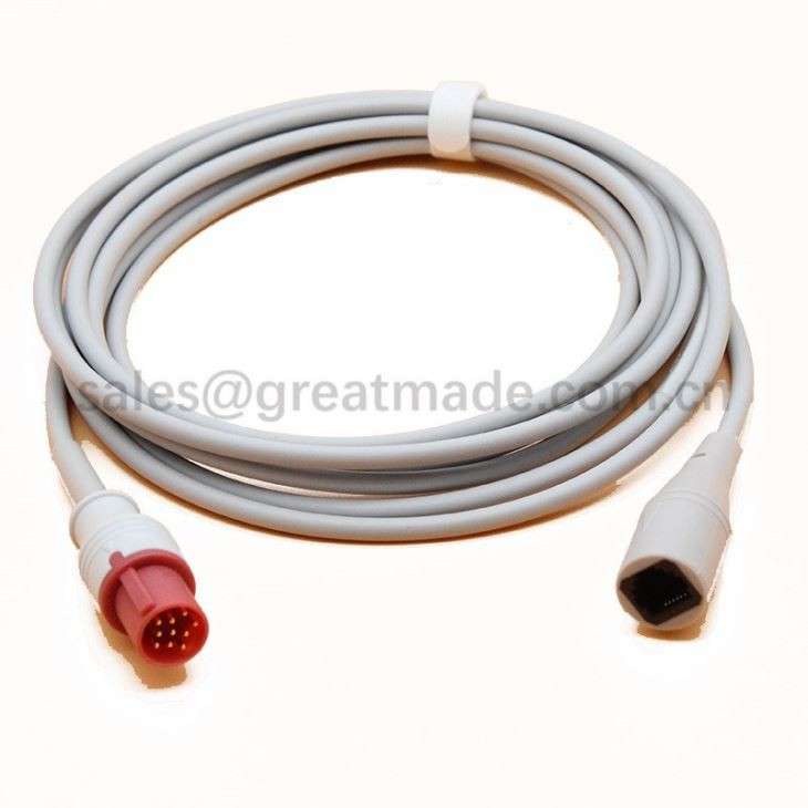 Сумісний із Hellige-Appott IBP кабелю адаптера, круглі 10PIN > Appott-6PIN