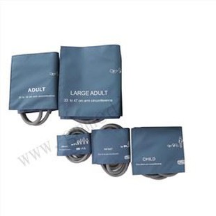 Набір манжети для артеріального тиску Подвійна трубка Синій нейлон NIBP Манжета (неонат / немовля / дитина / дорослий)